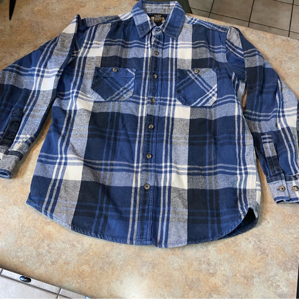 Thick Flannel Plaid Shirt Heavy Weight Mens Button Up Down Longsleeve CE Schmidt